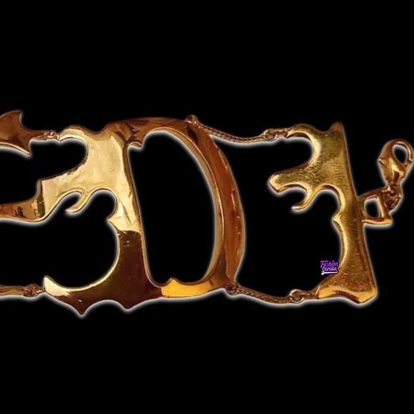 Vintage Christian Dior Flaming “D” Logo runway XL Logo Bracelet by John Galliano - Picture 6 of 14